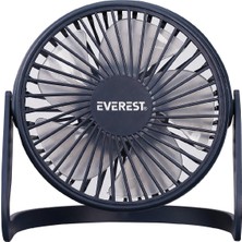 Everest EFN-505 360 Derece Dönüş Taşınabilir Mini Masaüstü Lacivert USB Fan Vantilatör