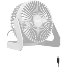 Everest EFN-505 360 Derece Dönüş Taşınabilir Mini Masaüstü Beyaz USB Fan Vantilatör