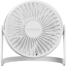 Everest EFN-505 360 Derece Dönüş Taşınabilir Mini Masaüstü Beyaz USB Fan Vantilatör