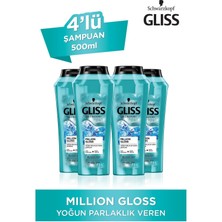 Gliss Million Gloss Yoğun Parlaklık Veren Şampuan 500 Ml4'lü