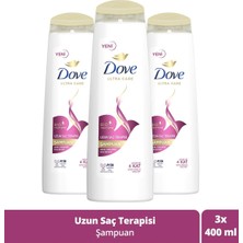 Dove Ultra Care Saç Bakım Şampuanı Uzun Saç Terapisi Uzun Yıpranmış Saçlar Için 400 ml X3 Adet