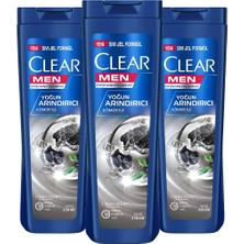 Clear Men Kepeğe Karşı Etkili Şampuan Yoğun Arındırıcı Kömür ile 350 ml X3 Adet