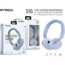 Syrox S16 Bluetooth Kulaklık Mavi