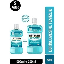 Listerine Cool Mint Ağız Bakım Suyu 500+250 ml Ekstra Ferah Nefes