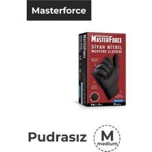 Masterforce Master Force Kalın Siyah Nitril Eldiven 50 Adet M Beden