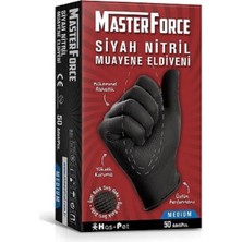 Masterforce Master Force Kalın Siyah Nitril Eldiven 50 Adet M Beden