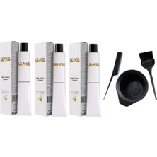 Lil'afix 7.7 Işıltılı Kahve 3'lü Krem Tüp Boya - 60 ml + Boyama Seti