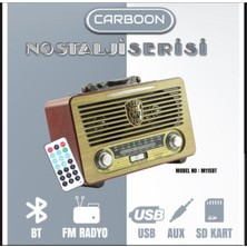 Tastech M-115BT Nostaljik Radyo Sd USB Aux Mp3 Çalar Bluetooth Hoparlör Ahşap Retro Radyo