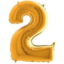 Aşkın Parti Evi Gold 2 Rakam Balon 16 Inç Doğum Günü Parti Süsü