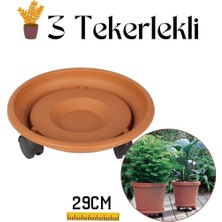 Homecare Coadura 29 cm Kahve Tekerlekli Saksı Taşıyıcı ve Altığı 716871