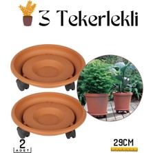 Homecare Coadura 2 Li Tekerlekli Saksı Taşıyıcı ve Altığı 29 cm 716061