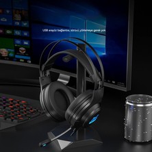 YY Store Başa Takılan Dizüstü Pc Bilgisayar USB Işık Yayan Kablolu Kulaklık 7.1 Subwoofer Oyun Oyun Kulaklığı (Yurt Dışından)