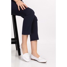 Gondol Kadın Hakiki Deri Loafer Babet ANL.6184 - Beyaz - 37