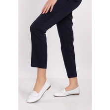 Gondol Kadın Hakiki Deri Loafer Babet ANL.6184 - Beyaz - 37