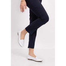 Gondol Kadın Hakiki Deri Loafer Babet ANL.6184 - Beyaz - 37