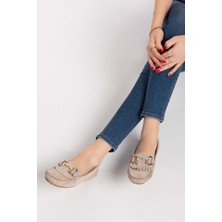 Gondol Hakiki Deri Süet Esnek Hafif Rahat Loafer SW.755 - Gri - 38