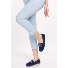 Gondol Hakiki Deri Süet Esnek Hafif Rahat Loafer SW.755 - Lacivert - 36