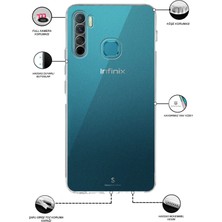 Kılıfmania Infinix S5 Lite ile Uyumlu Kapak Kamera Korumalı Tıpalı Şeffaf Silikon Kılıf