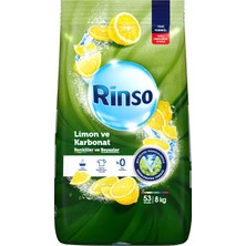 Rinso Toz Çamaşır Deterjanı Limon ve Karbonat Renkliler ve Beyazlar İçin 8 KG