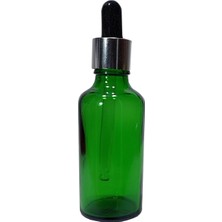 Paradise 7 Adet Yeşil Cam Şişe 50 ml Cam Damlalıklı Gümüş Renk