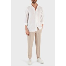 Armani Exchange Keten Karışımlı Yüksek Bel Regular Fit Pantolon 8NZP15 Znfnz 1724