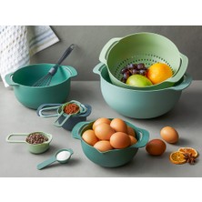English Home Mix Me Plastik 9 Parça Karıştırma Kabı 31 cm Yeşil