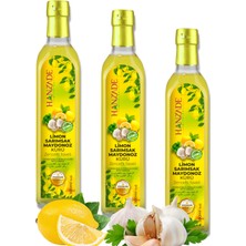 Hanzade Bitkisel Limon Sarımsak Maydanoz Kürü 500 ml x 3 Adet Cam Şişe