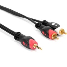 BK Teknoloji Yüksek Kalite 3.5mm Erkek To 2rca Erkek  Ses Kablosu 5 Metre