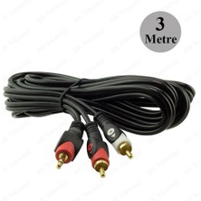 BK Teknoloji Yüksek Kalite 3.5mm Erkek To 2rca Erkek Ses Kablosu 3 Metre