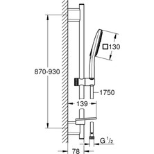 Grohe Rainshower Smartactive 130 Cube Sürgülü Duş Seti 3 Akışlı - 26587000