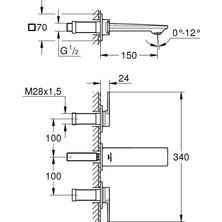 Grohe Allure 3 Delikli Lavabo Bataryası 1/2"
s - Boyut - 20189GN2