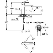 Grohe Lineare Tek Kumandalı Lavabo Bataryası 
s-Boyut - 23106AL1