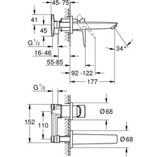 Grohe Bauedge Iki Delikli Lavabo Bataryası - 20474001
