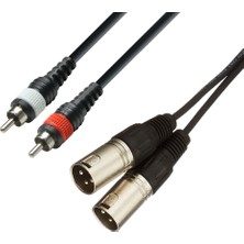 BK Teknoloji 2 Xlr Erkek To 2 Rca Erkek Mikser Mikrofon Ses Kablosu - 3 Metre