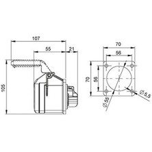 Mete Enerji 406510V 5X16A. IP44 Makıne Prizi -Düz-(Vidalı Bağ.)