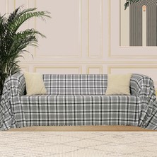 Latuda Softmicro Kazayağı Desenli 180X220 cm Koltuk Örtüsü Şalı, Kanepe Örtüsü, Tv Battaniyesi Siyah Beyaz