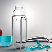 Fatmazel 600 ml 7 Bölmeli Ilaç Saklamalı Suluk Matara Spor Ofis 7 Günlük Ilaç Hap Bölmeli Şık Sızdırmaz Suluk