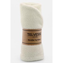 Telvesse Mikrofiber Saç Havlusu Plaj Deniz Havuz Bonesi Banyo Saç Kurutma Baş Havlusu Krem