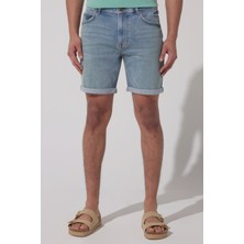 Lee Skinny Fit Dar Kesim Normal Bel Mavi Esnek Jean Kot Şort