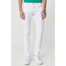 Lee Luke Slim Fit Dar Kesim Normal Bel Beyaz Esnek Pantolon