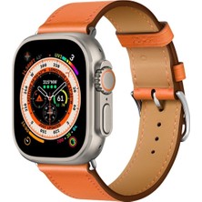 Lisa Butik Watch 8 Amax Ultra Uyumlu 49MM Akıllı Saat Vidalı Çift Kordon Kilitli Deri Kordonlu