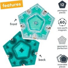 LRS Store Geometrik Manyetik Fidget Küre - 12 Parça Set Mıknatıslı Eğlenceli 3D Stres Oyuncağı Decompression