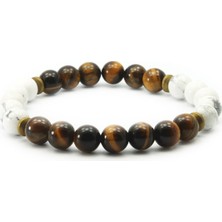 Safnaturel Sertifikalı Kaplan Gözü - Havlit Doğal Taş Bileklik 8 mm