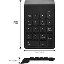 Wozlo Kablosuz Bluetooth Sayısal Tuş Takımı Numpad - Numerik Klavye - Keypad - Windows Android Ios Uyumlu