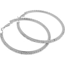 Alltarse 4x Kadın Kızlar Kristal Alaşım Pürüzsüz Büyük Büyük Yuvarlak Kasnak I 40MM 4 Adet Küpe (Yurt Dışından)