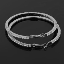 Alltarse 4x Kadın Kızlar Kristal Alaşım Pürüzsüz Büyük Büyük Yuvarlak Kasnak I 40MM 4 Adet Küpe (Yurt Dışından)