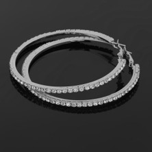 Alltarse 5x Kadın Kızlar Kristal Alaşım Pürüzsüz Büyük Büyük Yuvarlak Kasnak I 40MM 5 Adet Küpe (Yurt Dışından)