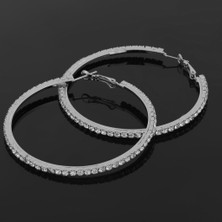 Alltarse 5x Kadın Kızlar Kristal Alaşım Pürüzsüz Büyük Büyük Yuvarlak Kasnak I 40MM 5 Adet Küpe (Yurt Dışından)