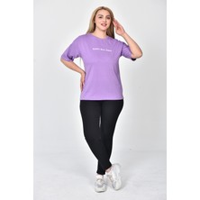 Zeren Moda Kadın Happy Baskılı  Oversize T-Shirt