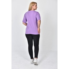 Zeren Moda Kadın Happy Baskılı  Oversize T-Shirt